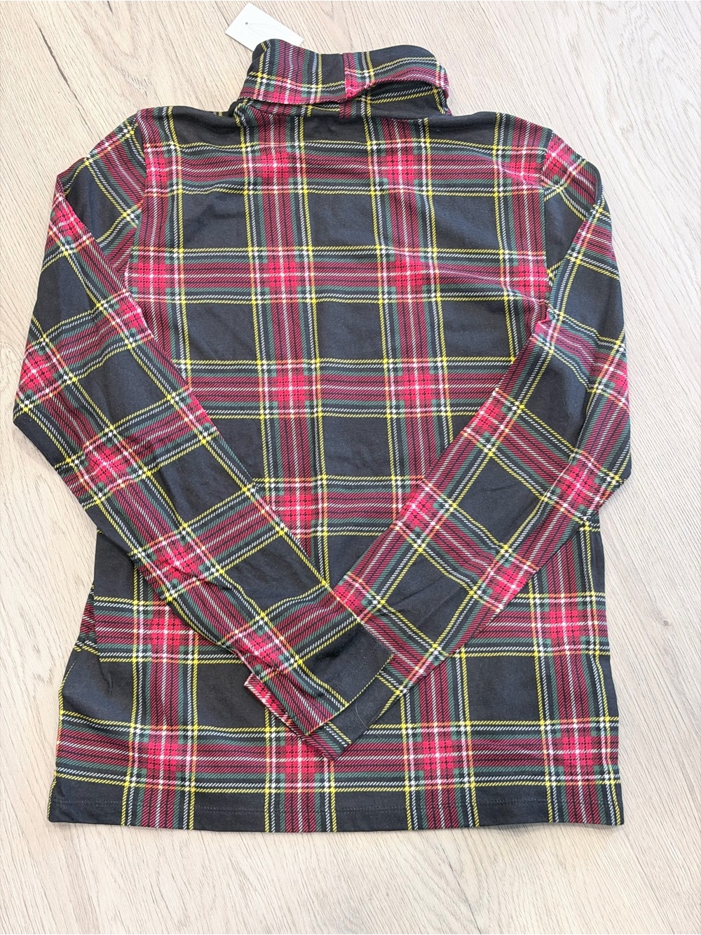 J. Crew Women’s Black and Red Plaid Turtleneck Long Sleeve Top (M) - Picture 3 of 5